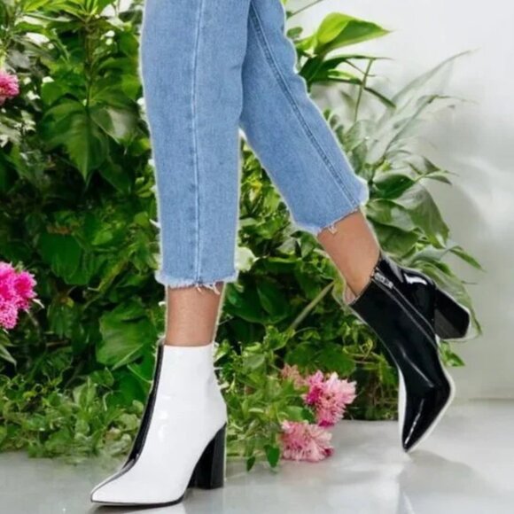 Day-Vine "Vampy" Two-Tone Patent Leather Ankle Boots - Picture 10 of 10